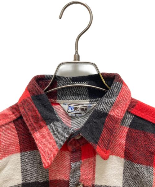 FIVE BROTHER（ファイブブラザー）FIVE BROTHER (ファイブブラザー) チェックシャツ レッド サイズ:Ｌの古着・服飾アイテム