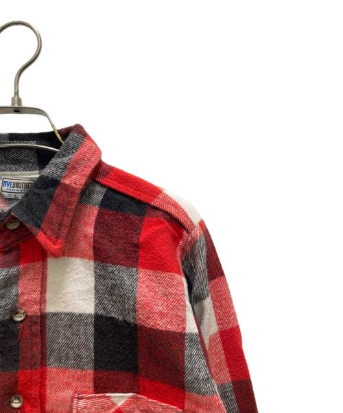 FIVE BROTHER（ファイブブラザー）FIVE BROTHER (ファイブブラザー) チェックシャツ レッド サイズ:Ｌの古着・服飾アイテム