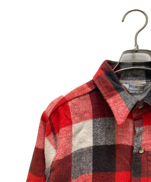 FIVE BROTHER（ファイブブラザー）FIVE BROTHER (ファイブブラザー) チェックシャツ レッド サイズ:Ｌの古着・服飾アイテム