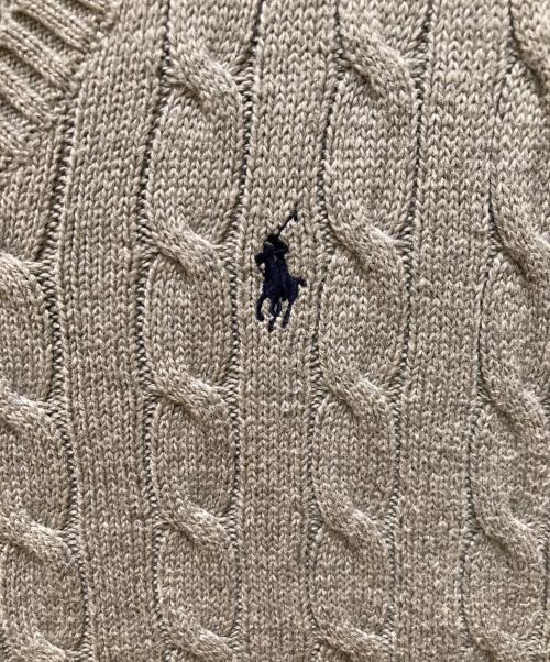 POLO RALPH LAUREN（ポロ・ラルフローレン）POLO RALPH LAUREN (ポロ・ラルフローレン) Vネックケーブルニットベスト グレー サイズ:Ｓの古着・服飾アイテム
