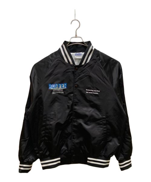 BUFFER（バッファー）Buffer (バッファー) ロゴプリントサテンスタジャン ブラック サイズ:３の古着・服飾アイテム