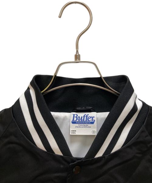 BUFFER（バッファー）Buffer (バッファー) ロゴプリントサテンスタジャン ブラック サイズ:３の古着・服飾アイテム