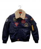 TOP GUNトップガン）の古着「ワッペン付フライトジャケット」｜ネイビー