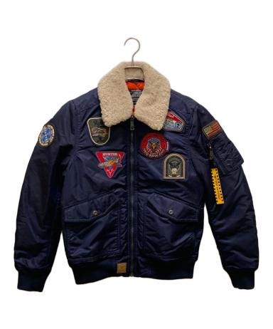 レザー フライトジャケット パッチ付き　サイズ不明トップガン 中古・古着通販】TOP GUN (トップガン) ワッペン付フライトジャケット