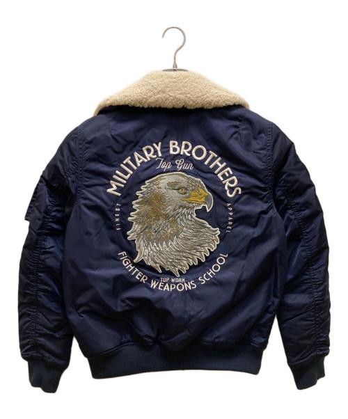 TOP GUN（トップガン）TOP GUN (トップガン) ワッペン付フライトジャケット ネイビー サイズ:U. Mの古着・服飾アイテム