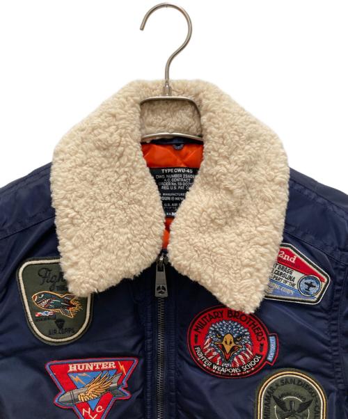 TOP GUN（トップガン）TOP GUN (トップガン) ワッペン付フライトジャケット ネイビー サイズ:U. Mの古着・服飾アイテム