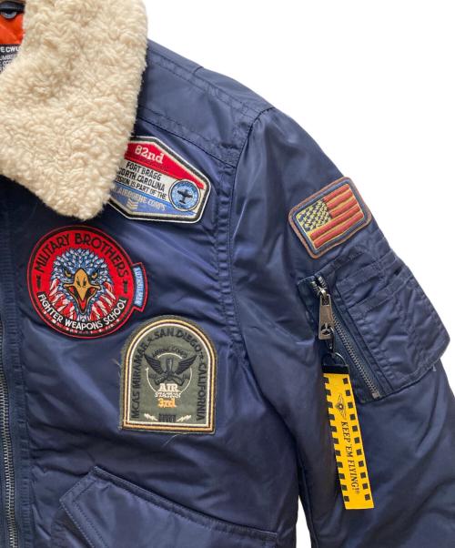 TOP GUN（トップガン）TOP GUN (トップガン) ワッペン付フライトジャケット ネイビー サイズ:U. Mの古着・服飾アイテム