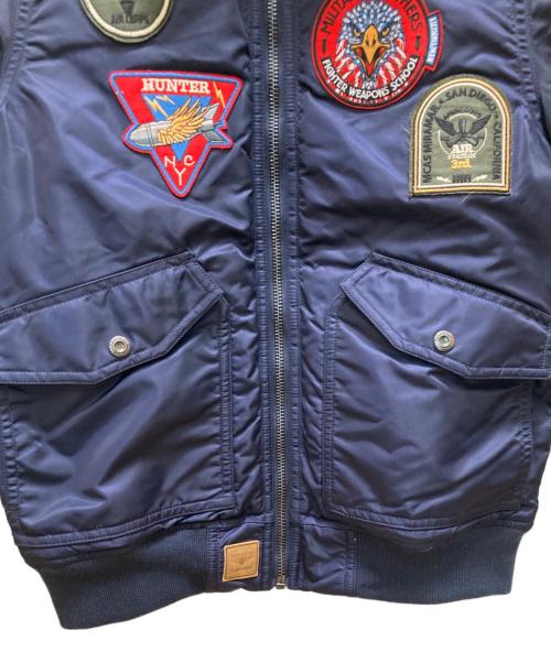 TOP GUN（トップガン）TOP GUN (トップガン) ワッペン付フライトジャケット ネイビー サイズ:U. Mの古着・服飾アイテム