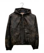 stussyステューシー）の古着「ワークジャケット ストーン ウォッシュ ラムレザー 