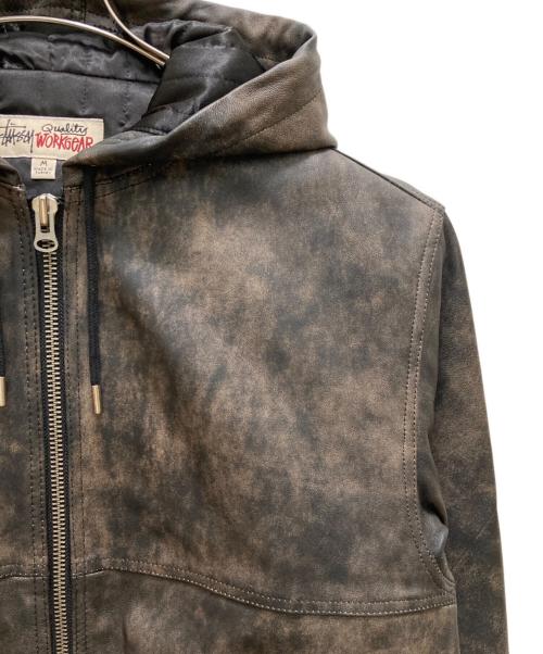 stussy（ステューシー）stussy (ステューシー) ワークジャケット ストーン ウォッシュ ラムレザー 