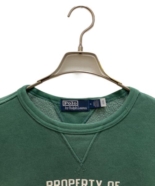 POLO RALPH LAUREN（ポロ・ラルフローレン）POLO RALPH LAUREN (ポロ・ラルフローレン) ロゴプリントスウェット グリーン サイズ:mの古着・服飾アイテム