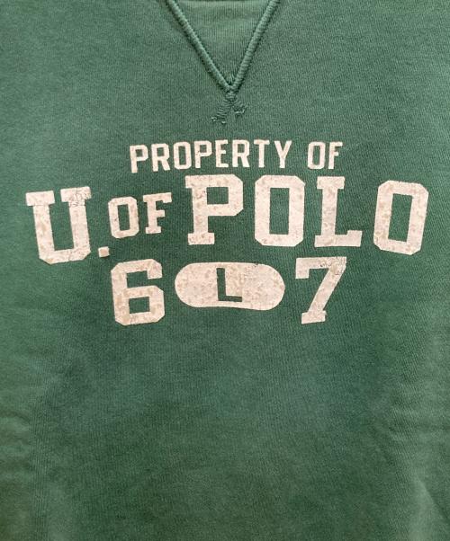 POLO RALPH LAUREN（ポロ・ラルフローレン）POLO RALPH LAUREN (ポロ・ラルフローレン) ロゴプリントスウェット グリーン サイズ:mの古着・服飾アイテム