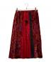 ROBE DE CHAMBRE COMME DES GARCONS（ローブドシャンブル コムデギャルソン）の古着「フラワーデザインベルベットスカート」｜レッド