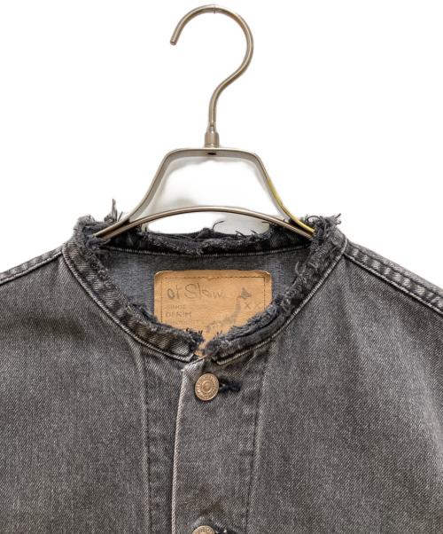 orSlow（オアスロウ）orSlow (オアスロウ) 3rd ノーカラーデニムジャケット ブラック サイズ:XLの古着・服飾アイテム
