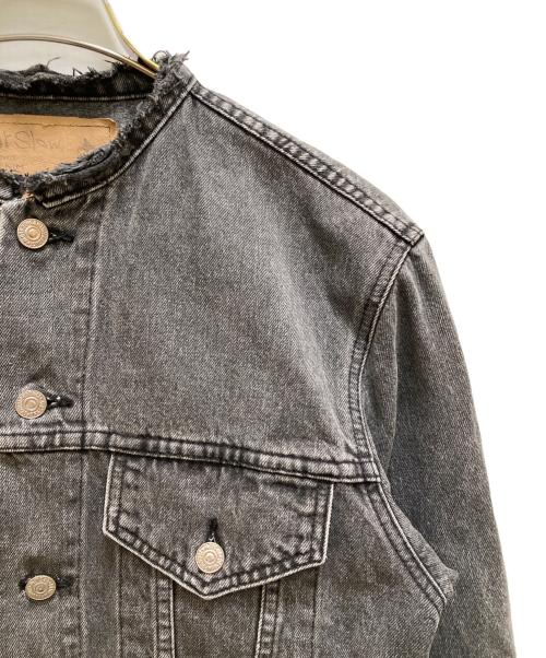 orSlow（オアスロウ）orSlow (オアスロウ) 3rd ノーカラーデニムジャケット ブラック サイズ:XLの古着・服飾アイテム