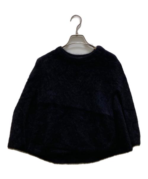 BEARDSLEY（ビアズリー）BEARDSLEY (ビアズリー) フォックスニットポンチョ ブラック サイズ:FREEの古着・服飾アイテム