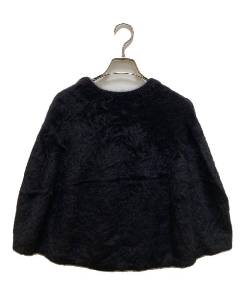 BEARDSLEY（ビアズリー）BEARDSLEY (ビアズリー) フォックスニットポンチョ ブラック サイズ:FREEの古着・服飾アイテム