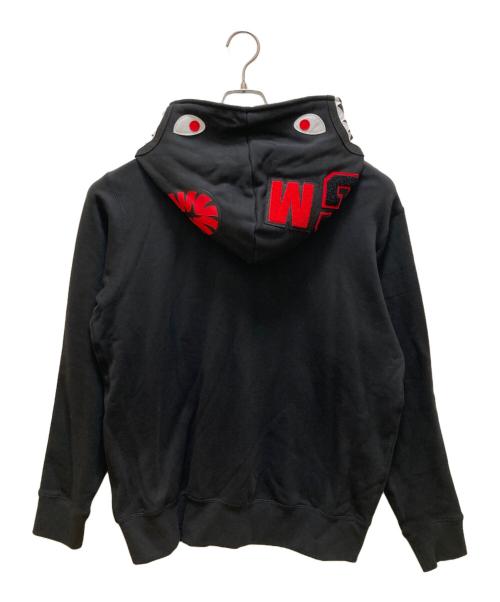 adidas（アディダス）adidas (アディダス) A BATHING APE (アベイシングエイプ) シャーク フルジップ フーディー ブラック サイズ:2XLの古着・服飾アイテム