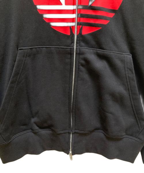 adidas（アディダス）adidas (アディダス) A BATHING APE (アベイシングエイプ) シャーク フルジップ フーディー ブラック サイズ:2XLの古着・服飾アイテム
