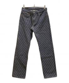 KOJIMA GENES（コジマジーンズ）の古着「21oz ヒッコリーストレートパンツ」｜ネイビー
