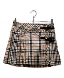 BURBERRY BLUE LABEL（バーバリー ブルー レーベル）の古着「ノバチェックプリーツミニスカート」｜ベージュ