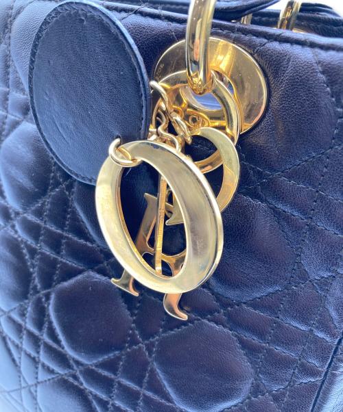 Christian Dior（クリスチャン ディオール）Christian Dior (クリスチャン ディオール) カナージュハンドバッグ ブラックの古着・服飾アイテム