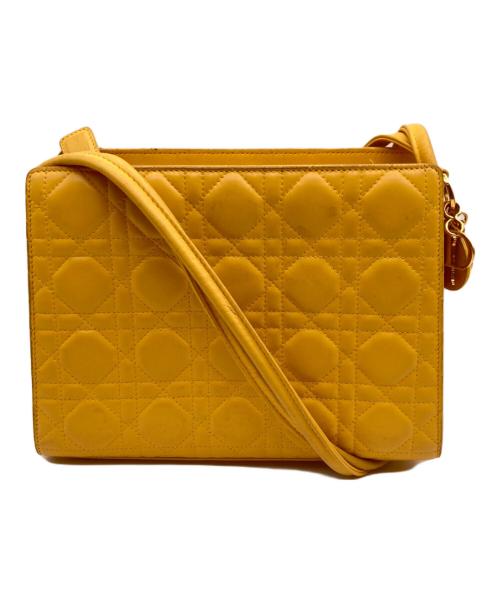Christian Dior（クリスチャン ディオール）Christian Dior (クリスチャン ディオール) キルティングカナージュショルダーバッグ イエローの古着・服飾アイテム