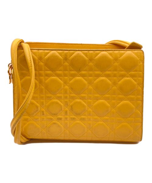 Christian Dior（クリスチャン ディオール）Christian Dior (クリスチャン ディオール) キルティングカナージュショルダーバッグ イエローの古着・服飾アイテム