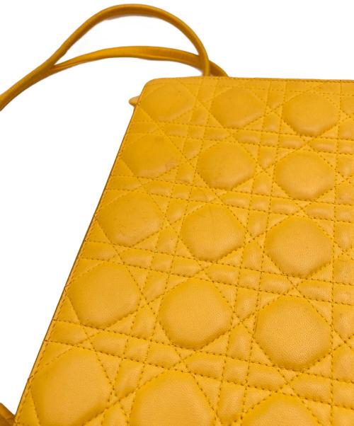 Christian Dior（クリスチャン ディオール）Christian Dior (クリスチャン ディオール) キルティングカナージュショルダーバッグ イエローの古着・服飾アイテム