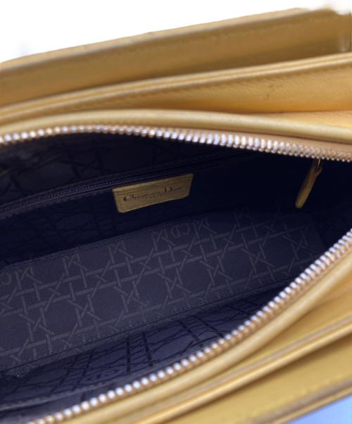 Christian Dior（クリスチャン ディオール）Christian Dior (クリスチャン ディオール) キルティングカナージュショルダーバッグ イエローの古着・服飾アイテム