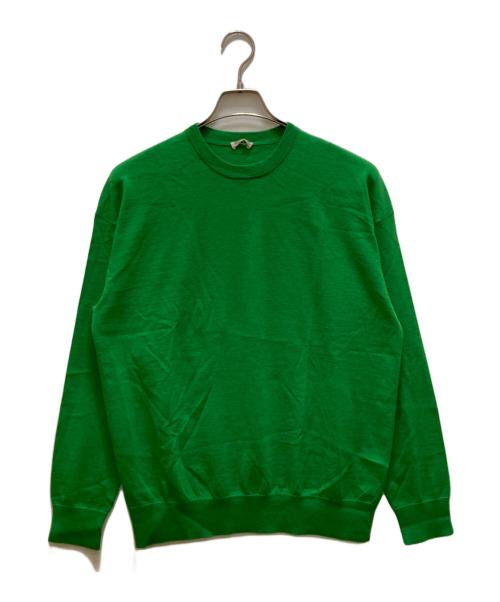 cash&barba（キャッシュ アンド バルバ）cash&barba (キャッシュ アンド バルバ) ウーステッドカシミヤ150クルーネック グリーン サイズ:1の古着・服飾アイテム