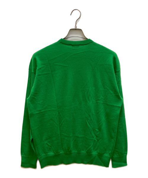 cash&barba（キャッシュ アンド バルバ）cash&barba (キャッシュ アンド バルバ) ウーステッドカシミヤ150クルーネック グリーン サイズ:1の古着・服飾アイテム