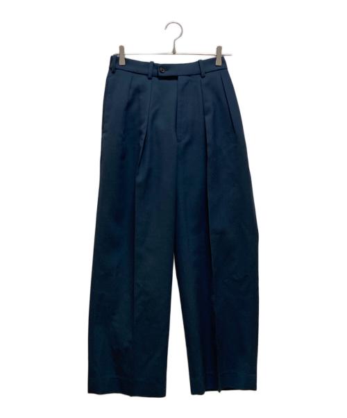 MARKAWARE（マーカウェア）MARKAWARE (マーカウェア) オーガニックウールサバイバルクロス/ダブルブルブリーテッドトラウザーズ ネイビー サイズ:１の古着・服飾アイテム