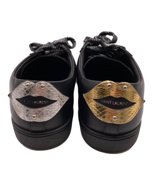 Saint Laurent Paris（サンローランパリ）Saint Laurent Paris (サンローランパリ) リップパッチ ローカットスニーカー ブラック サイズ:４１の古着・服飾アイテム