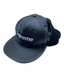 SUPREME×New Era（シュプリーム×ニューエラ）の古着「ラムレザーイヤーフラップ ボックスロゴキャップ」｜ブラック