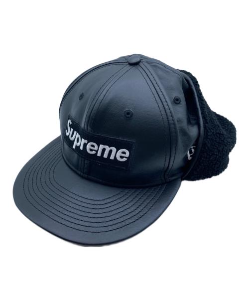 SUPREME（シュプリーム）SUPREME (シュプリーム) New Era (ニューエラ) ラムレザーイヤーフラップ ボックスロゴキャップ ブラック サイズ:7 3/8の古着・服飾アイテム