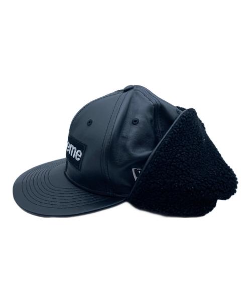 SUPREME（シュプリーム）SUPREME (シュプリーム) New Era (ニューエラ) ラムレザーイヤーフラップ ボックスロゴキャップ ブラック サイズ:7 3/8の古着・服飾アイテム