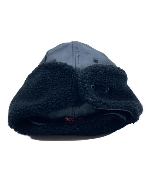 SUPREME（シュプリーム）SUPREME (シュプリーム) New Era (ニューエラ) ラムレザーイヤーフラップ ボックスロゴキャップ ブラック サイズ:7 3/8の古着・服飾アイテム