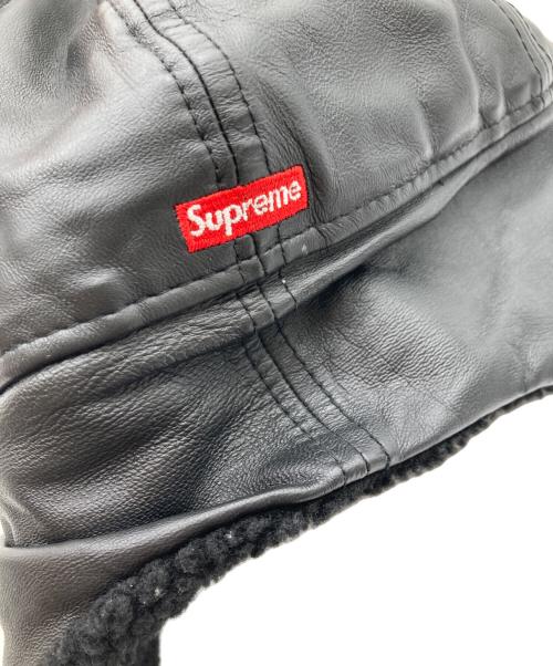 SUPREME（シュプリーム）SUPREME (シュプリーム) New Era (ニューエラ) ラムレザーイヤーフラップ ボックスロゴキャップ ブラック サイズ:7 3/8の古着・服飾アイテム
