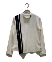 CRONOS BLACK（クロノスブラック）の古着「2ラインハイネックカットソー」｜ホワイト×ブラック
