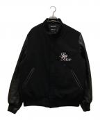 GOD SELECTION XXX×WIND AND SEAゴッド セレクション トリプルエックス×ウィンダンシー）の古着「コラボカウレザースリーブスタジャン」｜ブラック