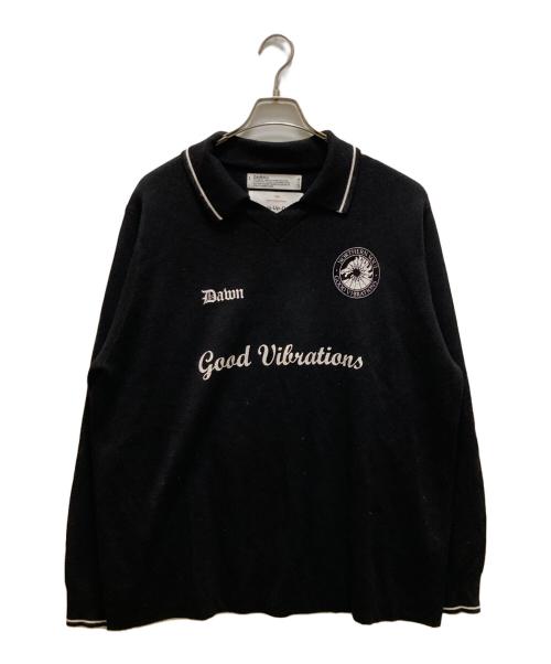 DAIRIKU（ダイリク）DAIRIKU (ダイリク) ラメサッカーユニフォームプルオーバーニット ブラック サイズ:mの古着・服飾アイテム