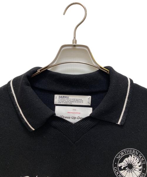 DAIRIKU（ダイリク）DAIRIKU (ダイリク) ラメサッカーユニフォームプルオーバーニット ブラック サイズ:mの古着・服飾アイテム
