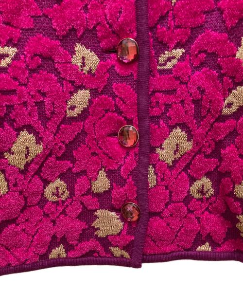 Yves Saint Laurent（イヴサンローラン）Yves Saint Laurent (イヴサンローラン) ヴィンテージノーカラーニットジャケット ピンク サイズ:mの古着・服飾アイテム