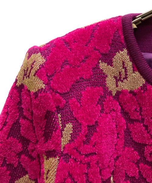 Yves Saint Laurent（イヴサンローラン）Yves Saint Laurent (イヴサンローラン) ヴィンテージノーカラーニットジャケット ピンク サイズ:mの古着・服飾アイテム