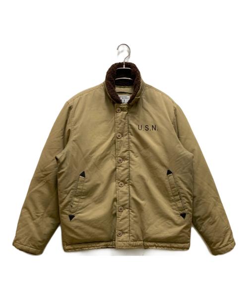 HOUSTON（ヒューストン）HOUSTON (ヒューストン) N1 ダウンデッキジャケット グリーン サイズ:Lの古着・服飾アイテム