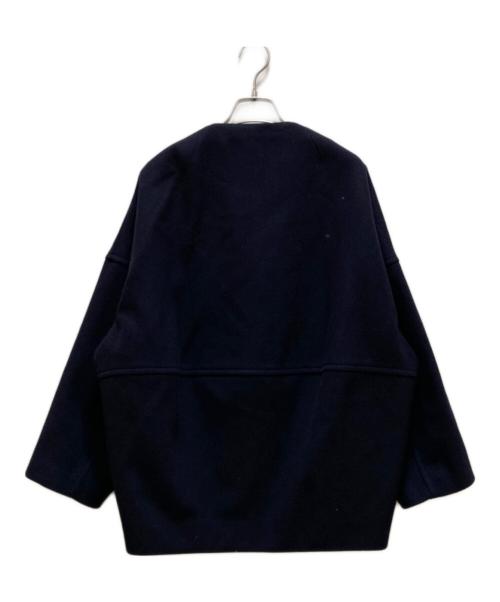 BALLSEY（ボールジィ）BALLSEY (ボールジィ) ウールカシミヤメルトン ノーカラーショートコート ネイビー サイズ:36の古着・服飾アイテム