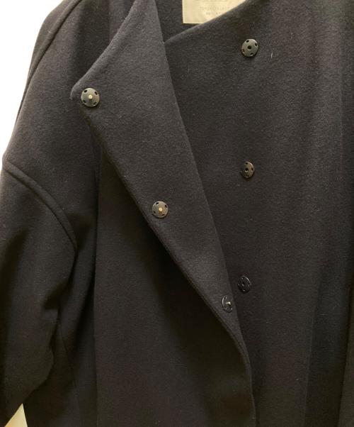BALLSEY（ボールジィ）BALLSEY (ボールジィ) ウールカシミヤメルトン ノーカラーショートコート ネイビー サイズ:36の古着・服飾アイテム