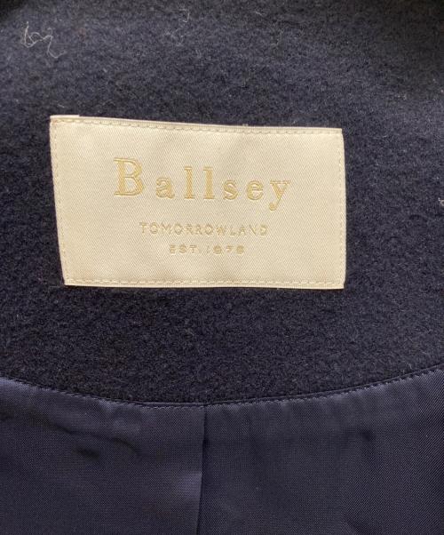 BALLSEY（ボールジィ）BALLSEY (ボールジィ) ウールカシミヤメルトン ノーカラーショートコート ネイビー サイズ:36の古着・服飾アイテム