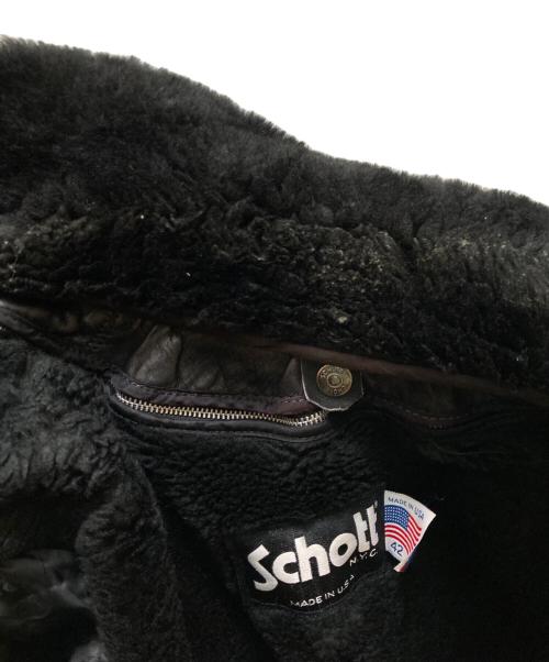 Schott（ショット）Schott (ショット) ライナー付 A-2 レザーフライトジャケット ブラック サイズ:42の古着・服飾アイテム